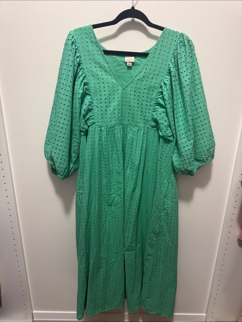a new day Green Eyelet Midi Dress